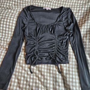 Milkmaid style cinch crop top by chave fame